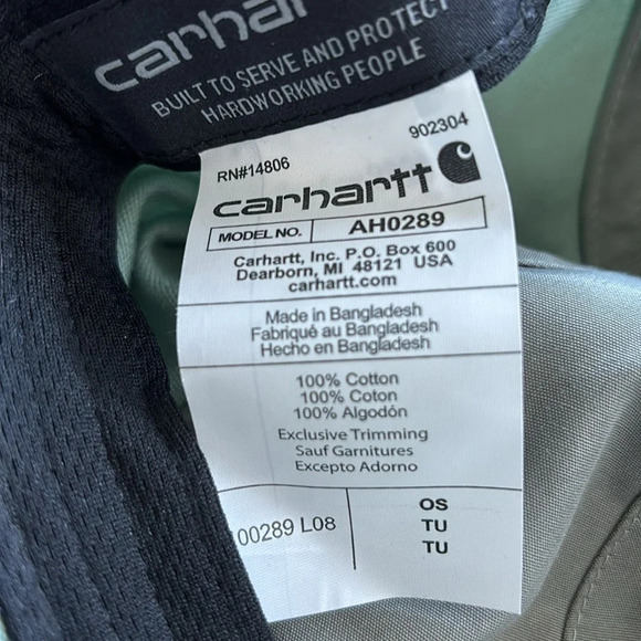 Carhartt Force Sweatband,Canvas 100% cotton,fast dry,hook/loop,logo patch cap - Picture 6 of 6